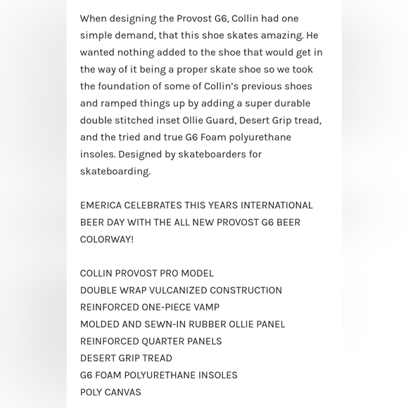 Emerica. Provost G6 *NWT* - Picture 7 of 8